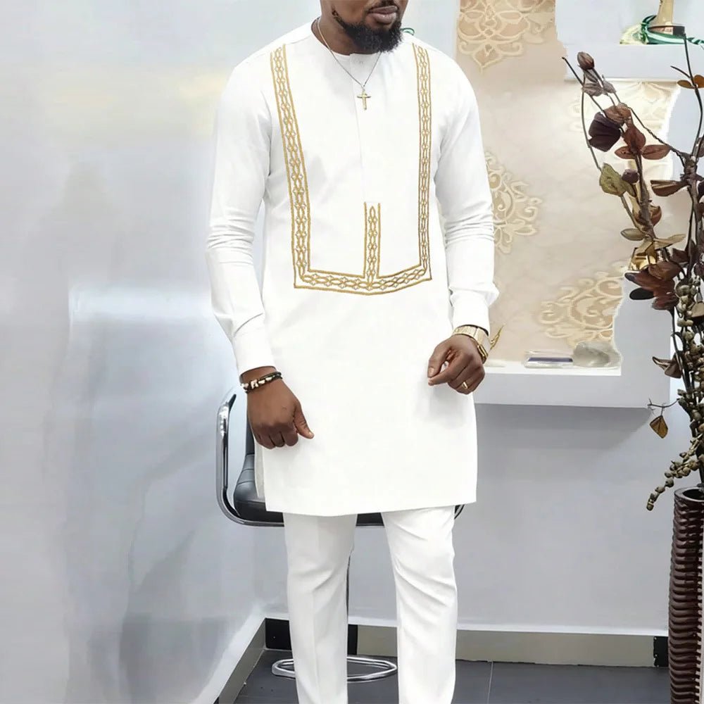Men's Dashiki Long-Sleeve Two-Piece Set - Free Delivery Worldwide only at Flexi Africa