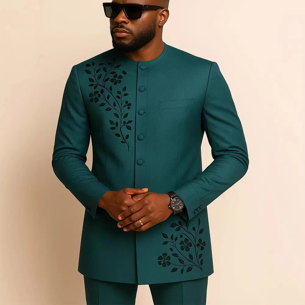 Men's Dashiki Long-Sleeve Two-Piece Set - Free Delivery Worldwide only at Flexi Africa