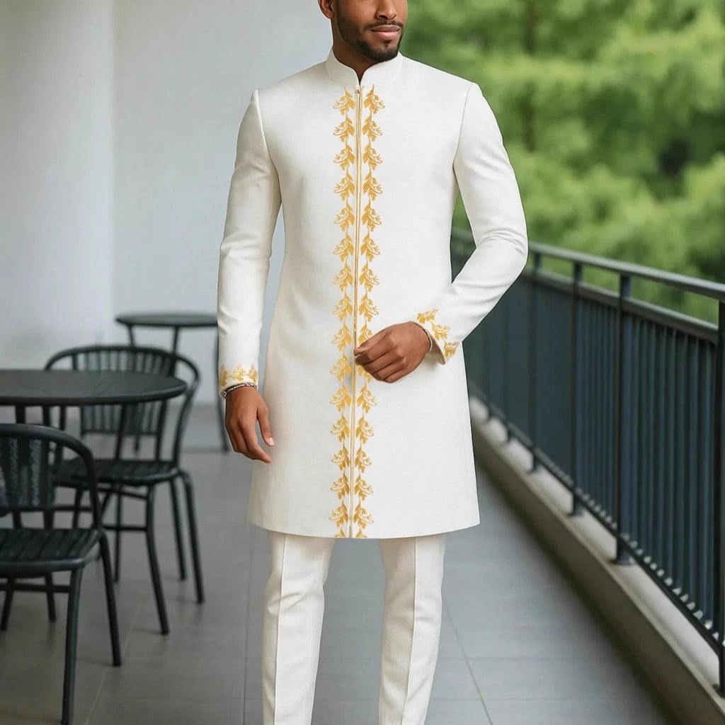 Men's Dashiki Long-Sleeve Two-Piece Set - Free Delivery Worldwide only at Flexi Africa