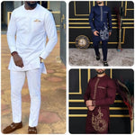 Men's Dashiki Long-Sleeve Two-Piece Set - Free Delivery Worldwide only at Flexi Africa