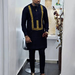 Men's Dashiki Long-Sleeve Two-Piece Set - Free Delivery Worldwide only at Flexi Africa