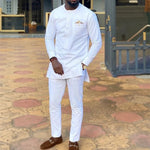 Men's Dashiki Long-Sleeve Two-Piece Set - Free Delivery Worldwide only at Flexi Africa