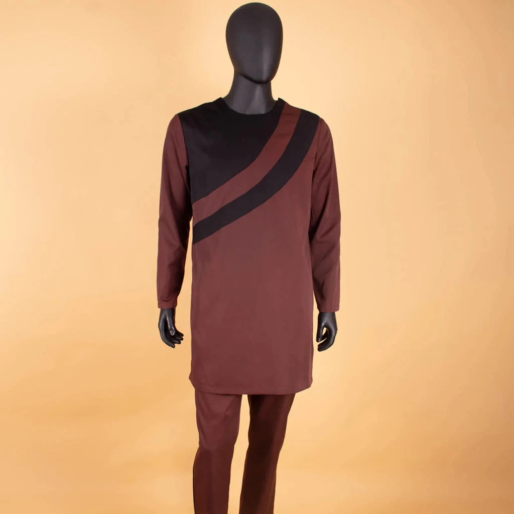 Men's Dashiki Wax Print Co-ord Set – Long Coat & Trousers - Free Delivery Worldwide only at Flexi Africa