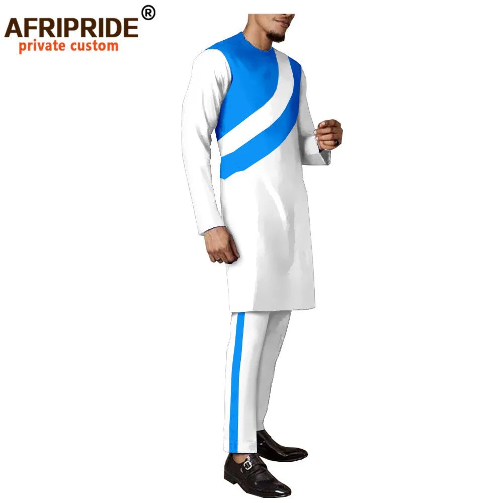 Men's Dashiki Wax Print Co-ord Set – Long Coat & Trousers - Free Delivery Worldwide only at Flexi Africa