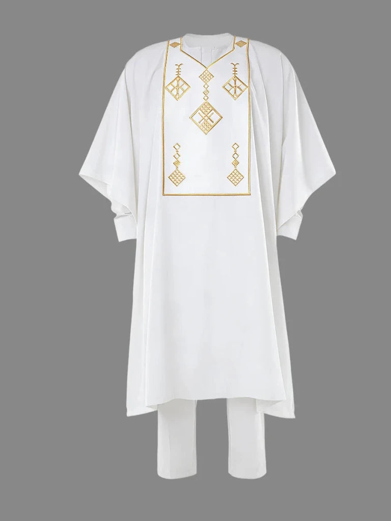 Men's Embroidered Agbada Three-Piece Wedding Set - Free Delivery Worldwide only at Flexi Africa