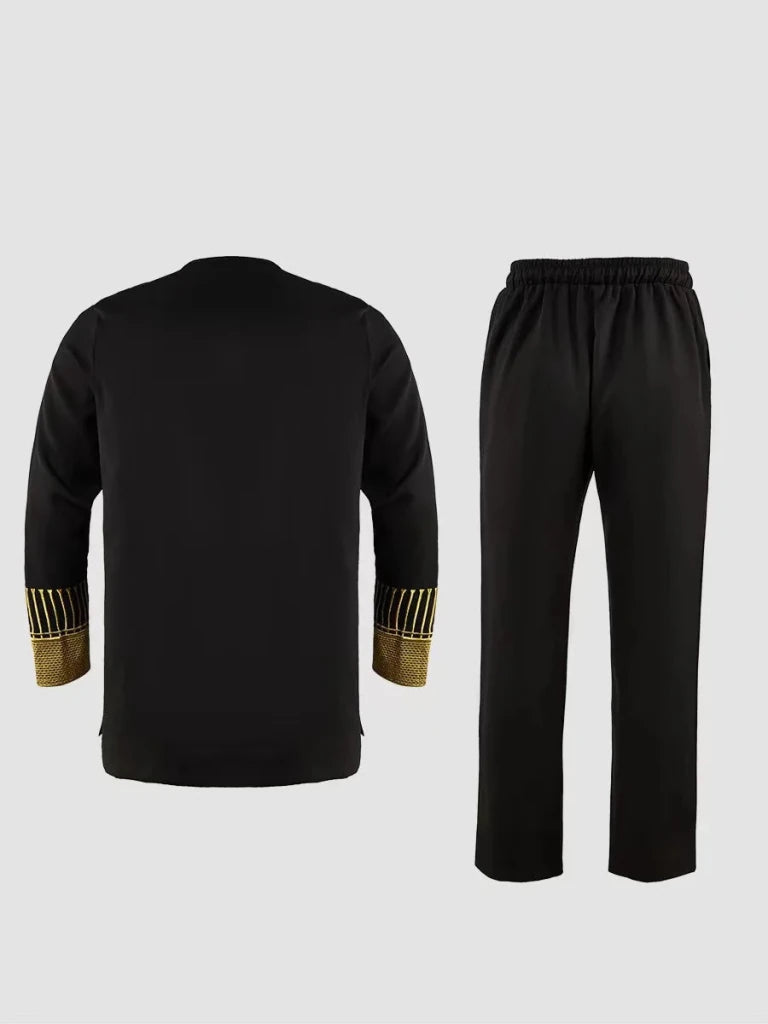 Men's Embroidered Kaftan Shirt & Trouser Set - Free Delivery Worldwide only at Flexi Africa