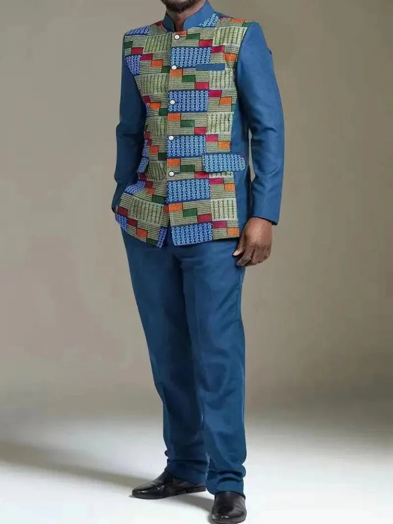 Men's Embroidered Kaftan Shirt & Trouser Set - Free Delivery Worldwide only at Flexi Africa