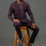 Men's Embroidered Kaftan Shirt & Trouser Set - Free Delivery Worldwide only at Flexi Africa