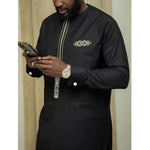 Men's Embroidered Kaftan Shirt & Trouser Set - Free Delivery Worldwide only at Flexi Africa
