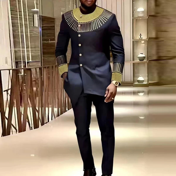 Men's Embroidered Kaftan Shirt & Trouser Set