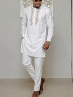 Men's Embroidered Kaftan Shirt & Trouser Set - Free Delivery Worldwide only at Flexi Africa