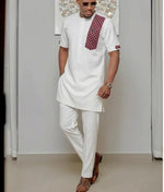 Men's Embroidered Kaftan Shirt & Trouser Set - Free Delivery Worldwide only at Flexi Africa