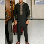 Men's Embroidered Kaftan Shirt & Trouser Set - Free Delivery Worldwide only at Flexi Africa