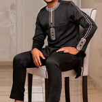 Men's Embroidered Kaftan Shirt & Trouser Set - Free Delivery Worldwide only at Flexi Africa
