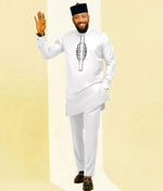 Men's Embroidered Kaftan Shirt & Trouser Set - Free Delivery Worldwide only at Flexi Africa