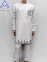 Men's Kandura-Inspired Long Tunic & Trouser Set - Free Delivery Worldwide only at Flexi Africa