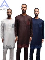 Men's Kandura-Inspired Long Tunic & Trouser Set - Free Delivery Worldwide only at Flexi Africa