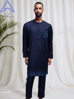Men's Kandura-Inspired Long Tunic & Trouser Set - Free Delivery Worldwide only at Flexi Africa