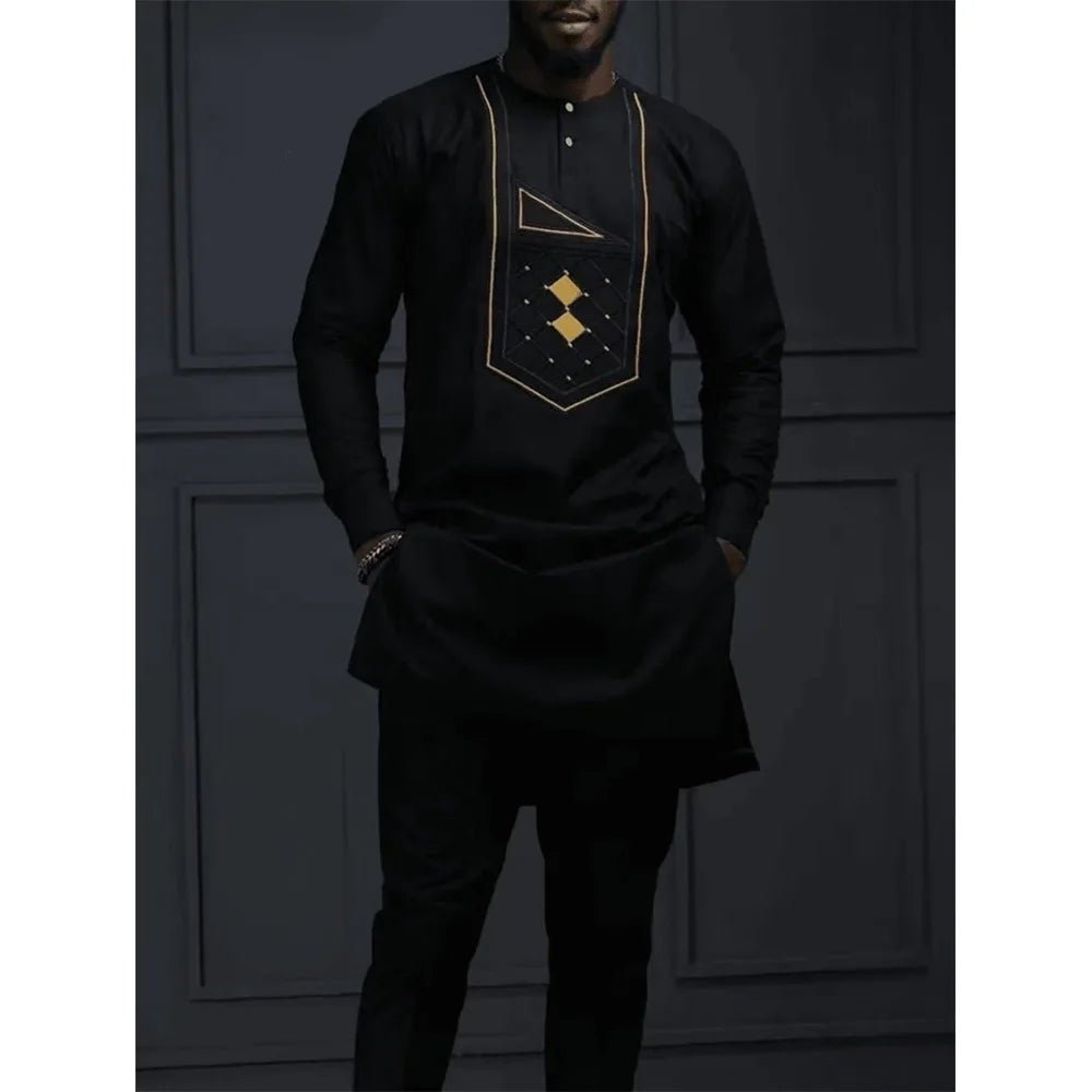 Men's Kaunda-Style Two-Piece Set - Free Delivery Worldwide only at Flexi Africa