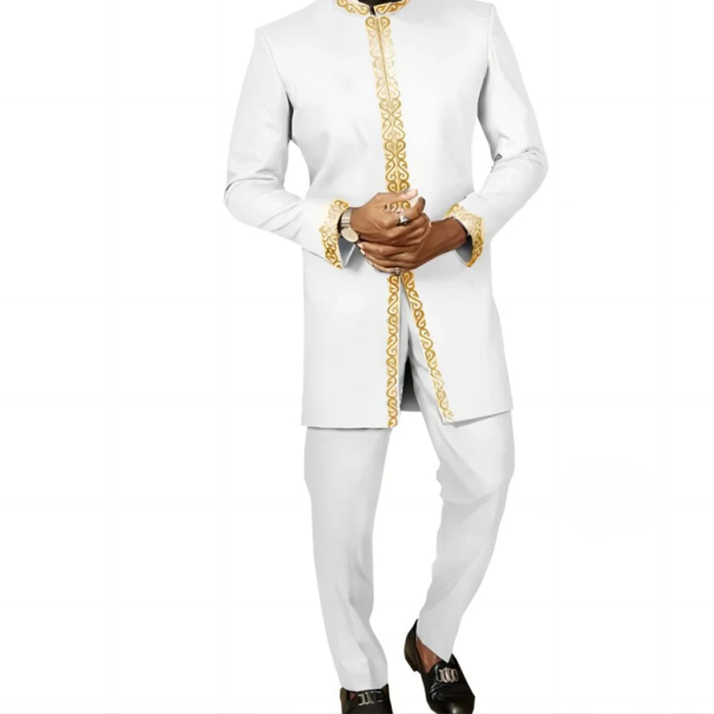Men's Kaunda-Style Two-Piece Set - Free Delivery Worldwide only at Flexi Africa
