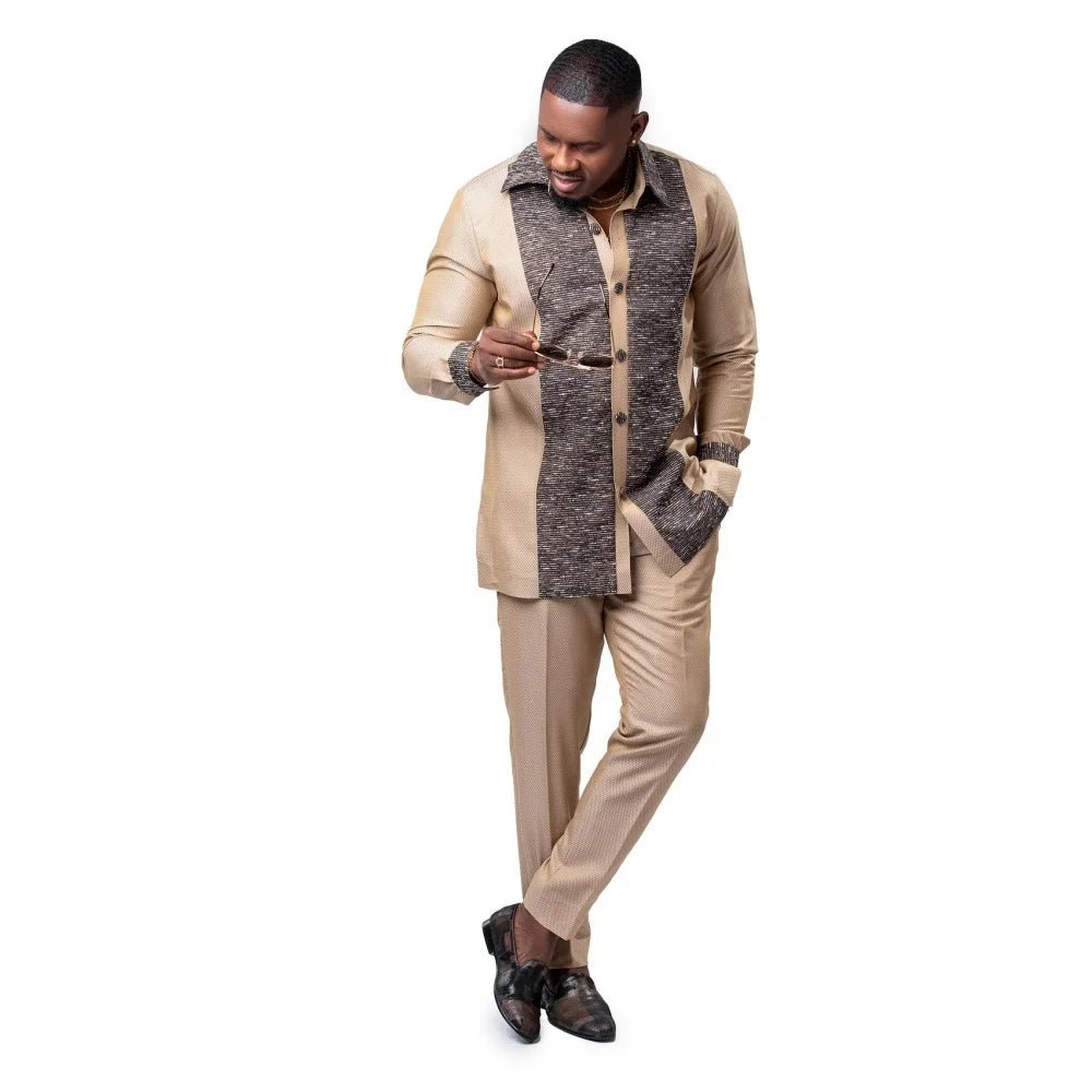 Men's Kaunda-Style Two-Piece Set - Free Delivery Worldwide only at Flexi Africa