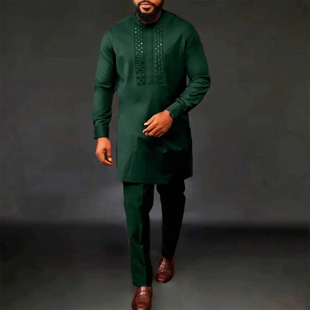 Men's Kaunda-Style Two-Piece Set - Free Delivery Worldwide only at Flexi Africa