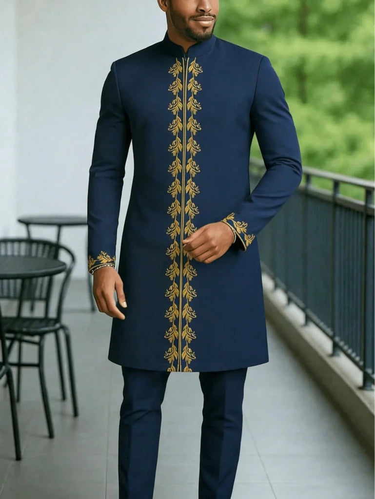 Men's Kaunda-Style Two-Piece Set - Free Delivery Worldwide only at Flexi Africa