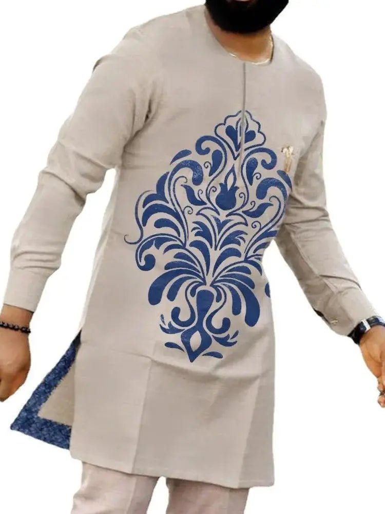 Men's Kaunda-Style Two-Piece Set - Free Delivery Worldwide only at Flexi Africa