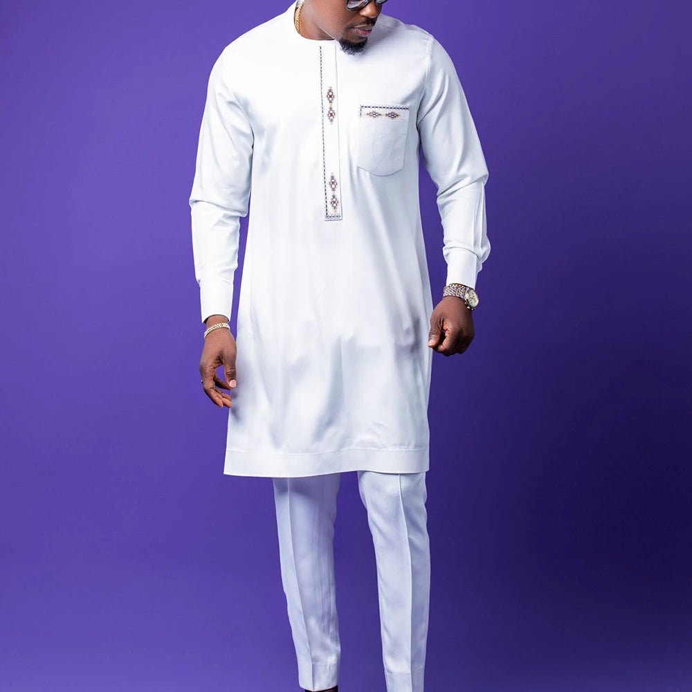 Men's Kaunda-Style Two-Piece Set - Free Delivery Worldwide only at Flexi Africa