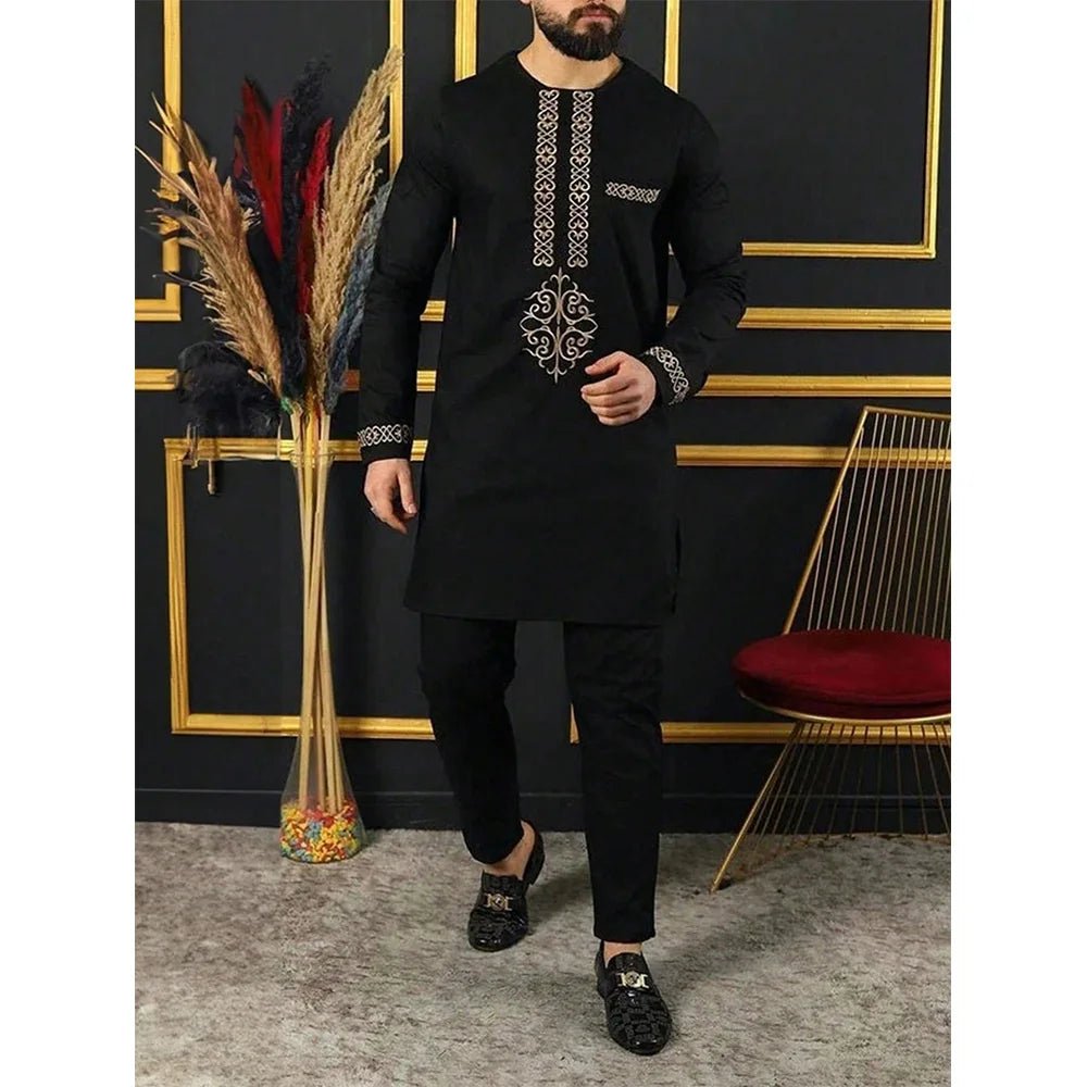 Men's Kaunda-Style Two-Piece Set - Free Delivery Worldwide only at Flexi Africa