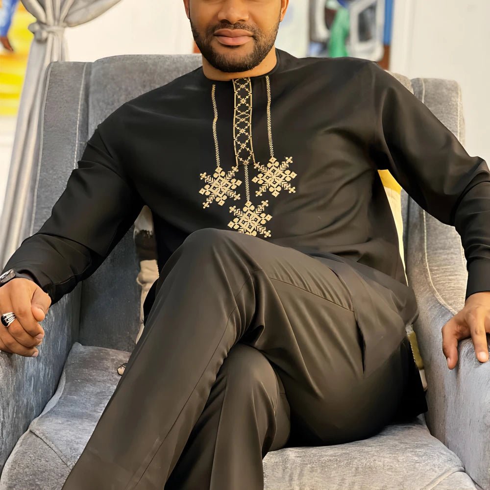 Men's Kaunda-Style Two-Piece Set - Free Delivery Worldwide only at Flexi Africa