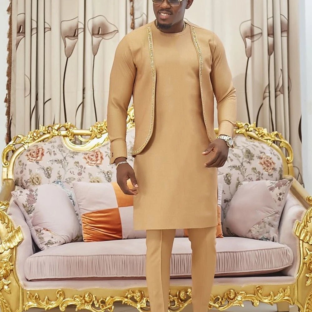 Men's Kaunda-Style Two-Piece Set - Free Delivery Worldwide only at Flexi Africa