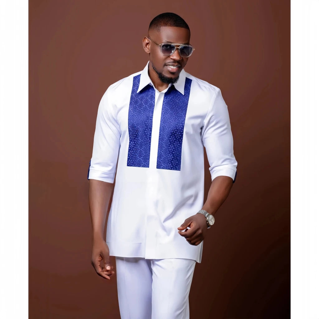 Men's Kaunda-Style Two-Piece Set - Free Delivery Worldwide only at Flexi Africa