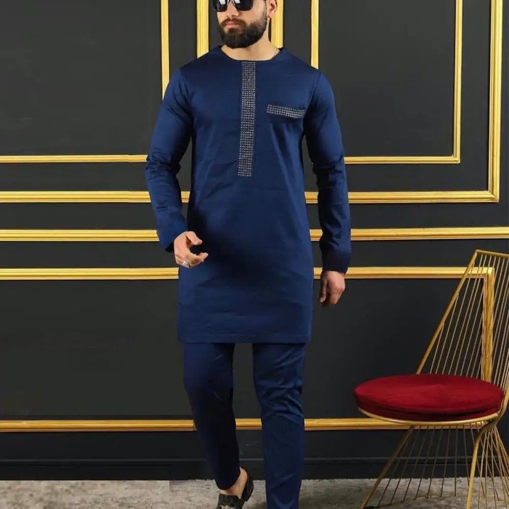 Men's Kaunda-Style Two-Piece Set - Free Delivery Worldwide only at Flexi Africa