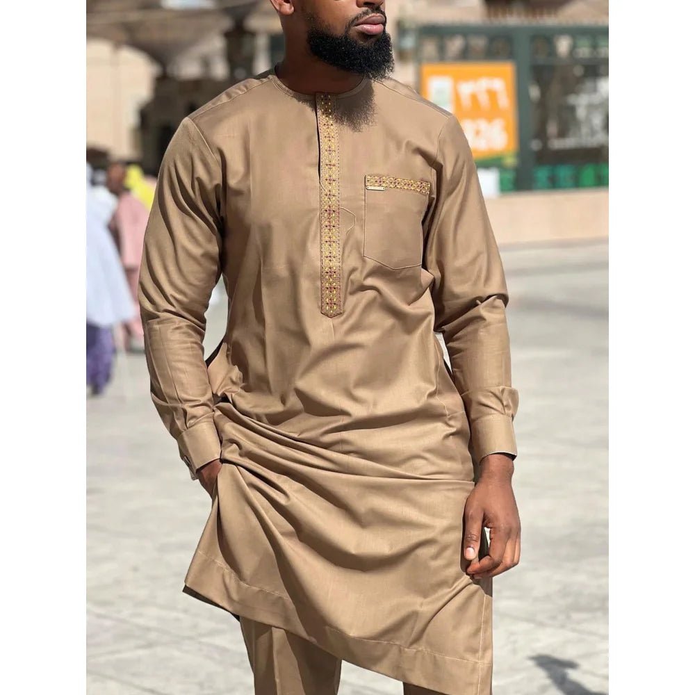 Men's Kaunda-Style Two-Piece Set - Free Delivery Worldwide only at Flexi Africa