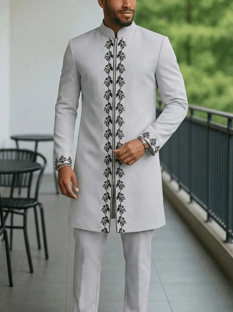 Men's Kaunda-Style Two-Piece Set - Free Delivery Worldwide only at Flexi Africa