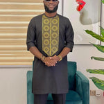 Men's Kaunda-Style Two-Piece Set - Free Delivery Worldwide only at Flexi Africa