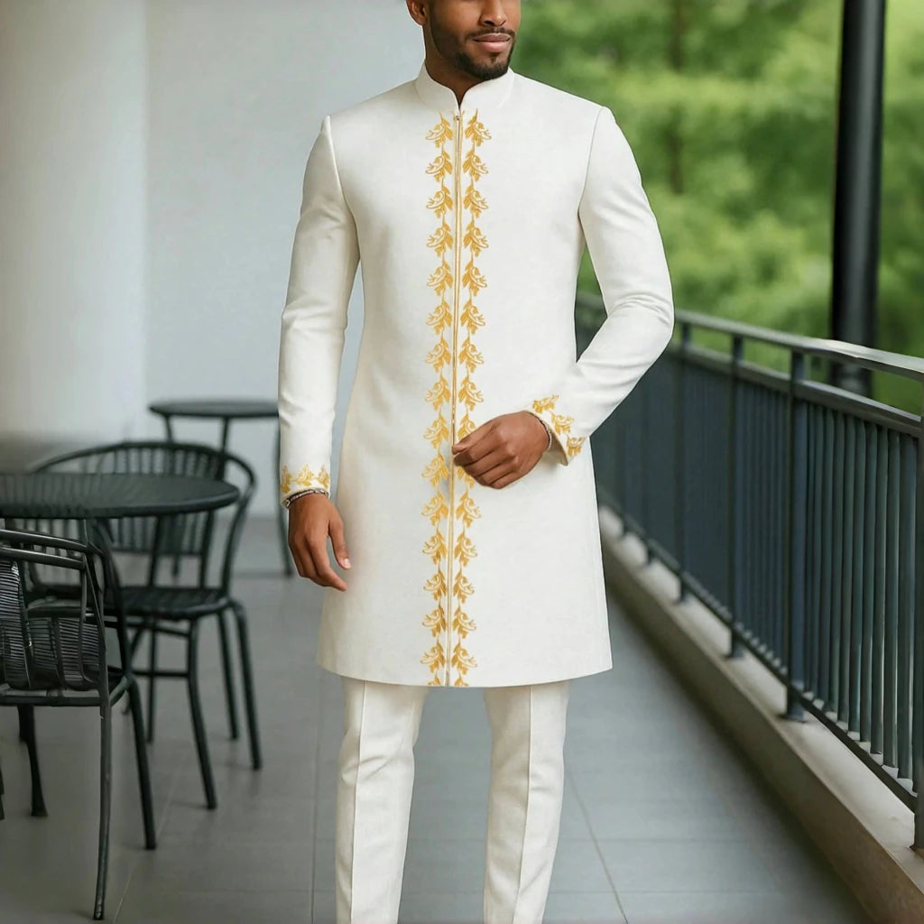 Men's Kaunda-Style Two-Piece Set - Free Delivery Worldwide only at Flexi Africa