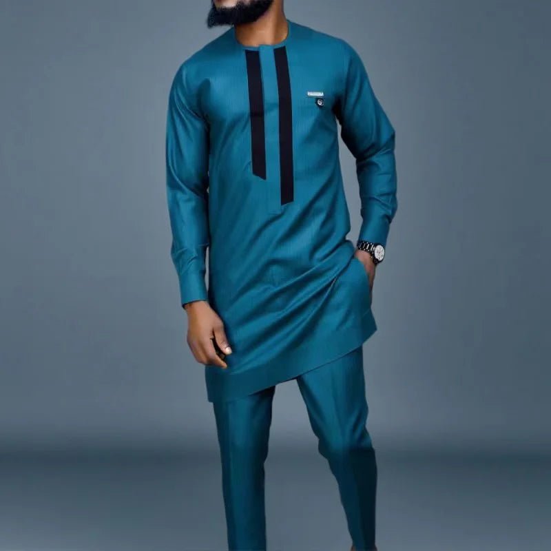Men's Kaunda-Style Two-Piece Set - Free Delivery Worldwide only at Flexi Africa