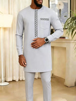 Men's Kaunda-Style Two-Piece Set - Free Delivery Worldwide only at Flexi Africa