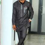Men's Kaunda-Style Two-Piece Set - Free Delivery Worldwide only at Flexi Africa