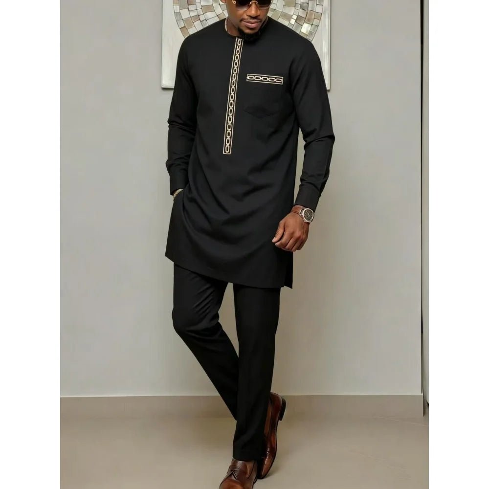 Men's Kaunda-Style Two-Piece Set - Free Delivery Worldwide only at Flexi Africa