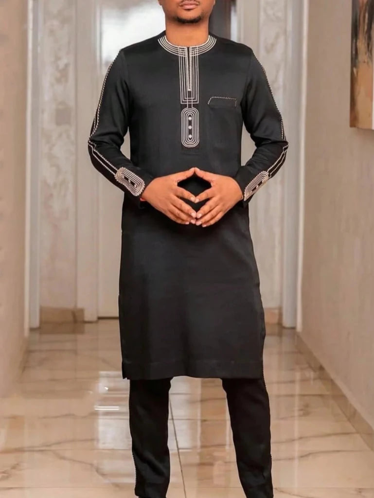 Men's Kaunda-Style Two-Piece Set - Free Delivery Worldwide only at Flexi Africa