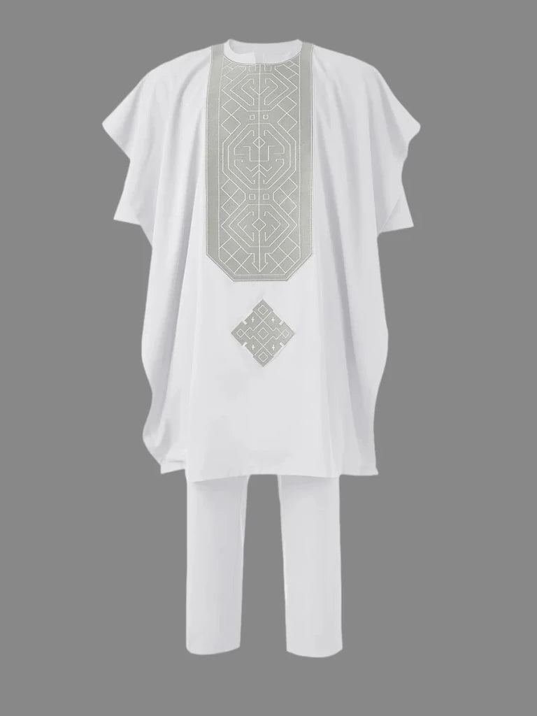 Men's Nigerian-Style Kaftan Three-Piece Set - Free Delivery Worldwide only at Flexi Africa
