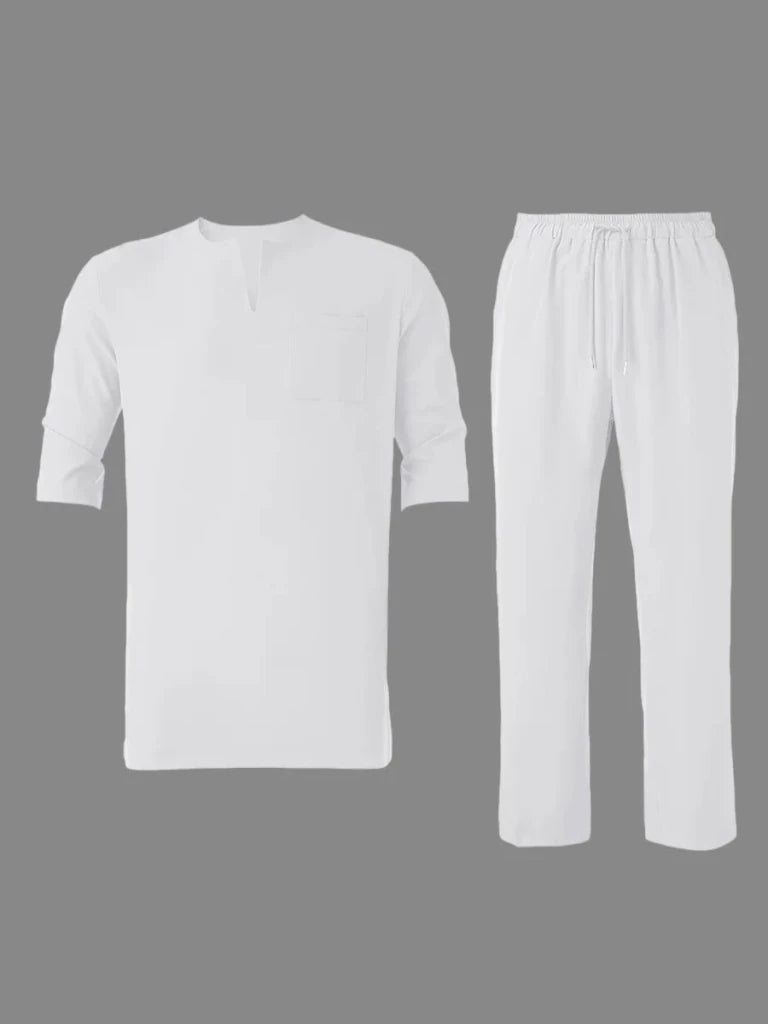 Men's Nigerian-Style Kaftan Three-Piece Set - Free Delivery Worldwide only at Flexi Africa