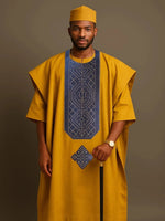 Men's Nigerian-Style Kaftan Three-Piece Set - Free Delivery Worldwide only at Flexi Africa