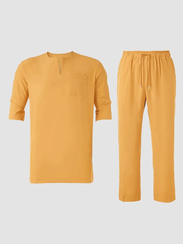 Men's Nigerian-Style Kaftan Three-Piece Set - Free Delivery Worldwide only at Flexi Africa