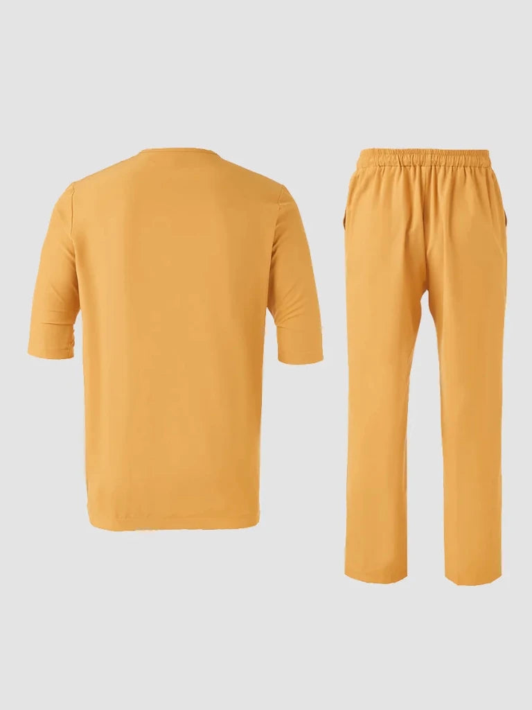 Men's Nigerian-Style Kaftan Three-Piece Set - Free Delivery Worldwide only at Flexi Africa