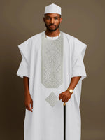 Men's Nigerian-Style Kaftan Three-Piece Set - Free Delivery Worldwide only at Flexi Africa