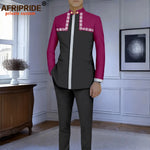 Men’s Slim-Fit African Wedding Suit – Embroidered Jacket, Pocket Square and Pants 2PC Set - Free Delivery Worldwide only at Flexi Africa